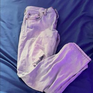 Ripped light wash mom Levis